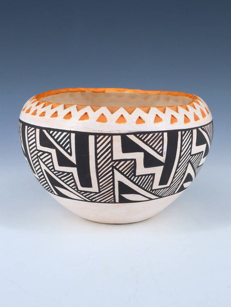 Vintage Hand Coiled Acoma Pueblo Pottery Bowl