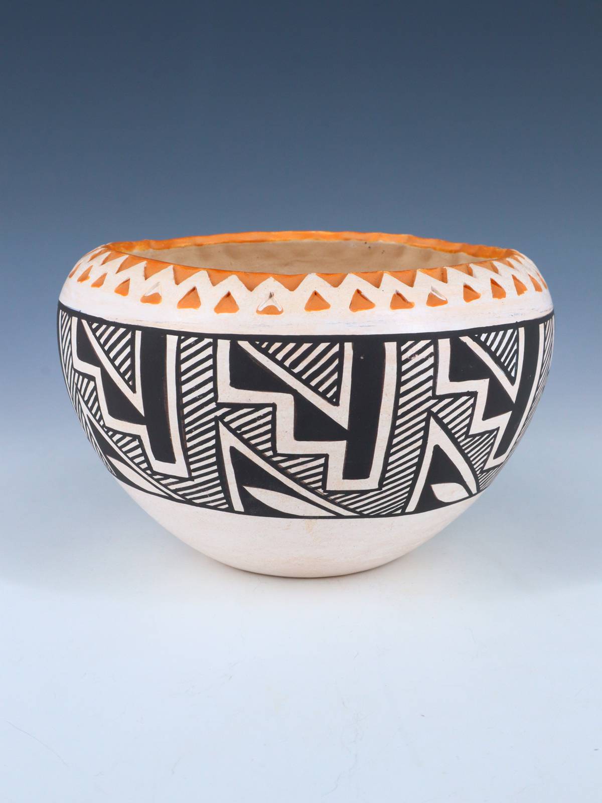Vintage Hand Coiled Acoma Pueblo Pottery Bowl
