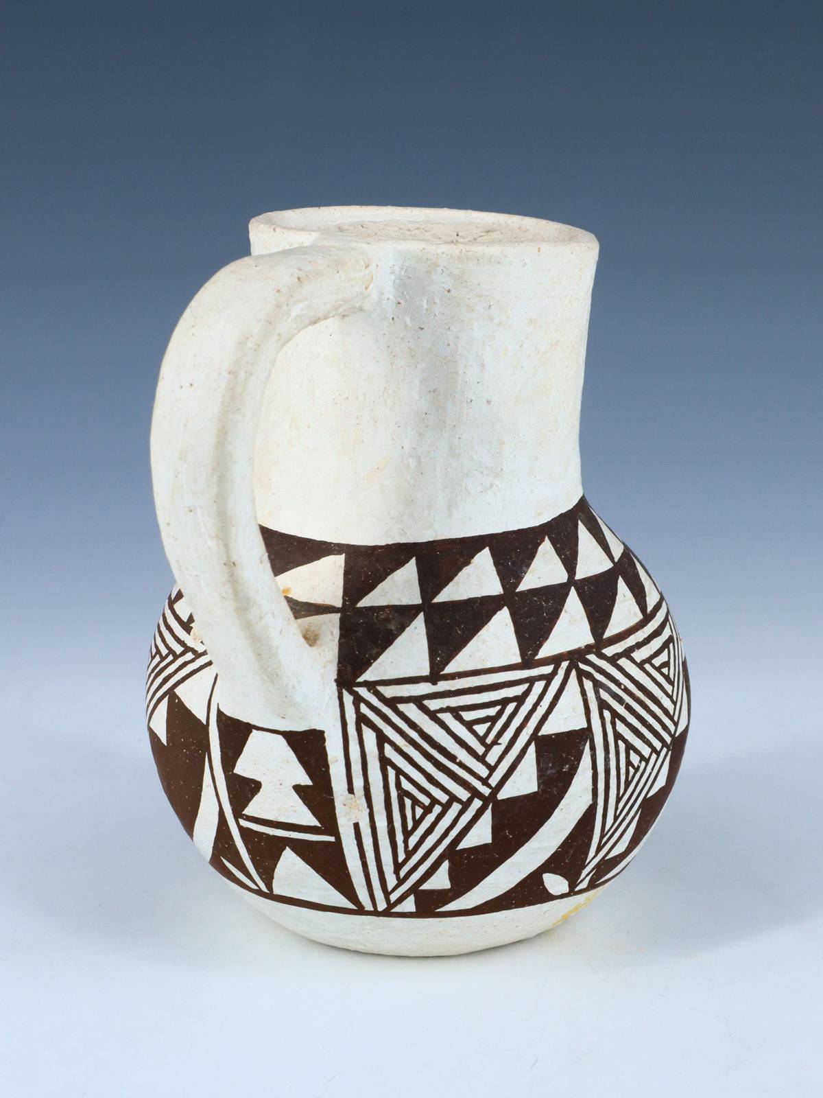 Vintage Hand Coiled Acoma Pueblo Pottery Pitcher