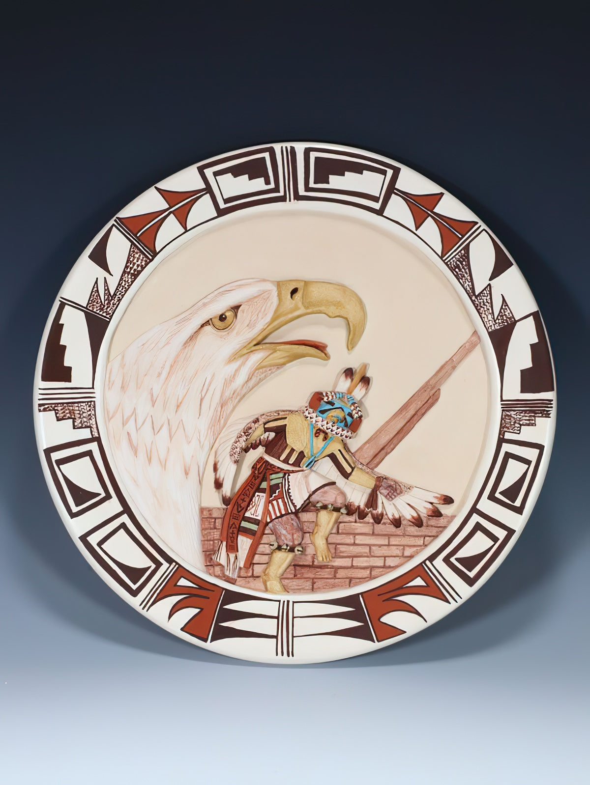 Navajo Hopi Style Hand Coiled Pottery Plate – PuebloDirect.com