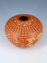 Etched Jemez Pueblo Pottery Turtle Pot - PuebloDirect.com