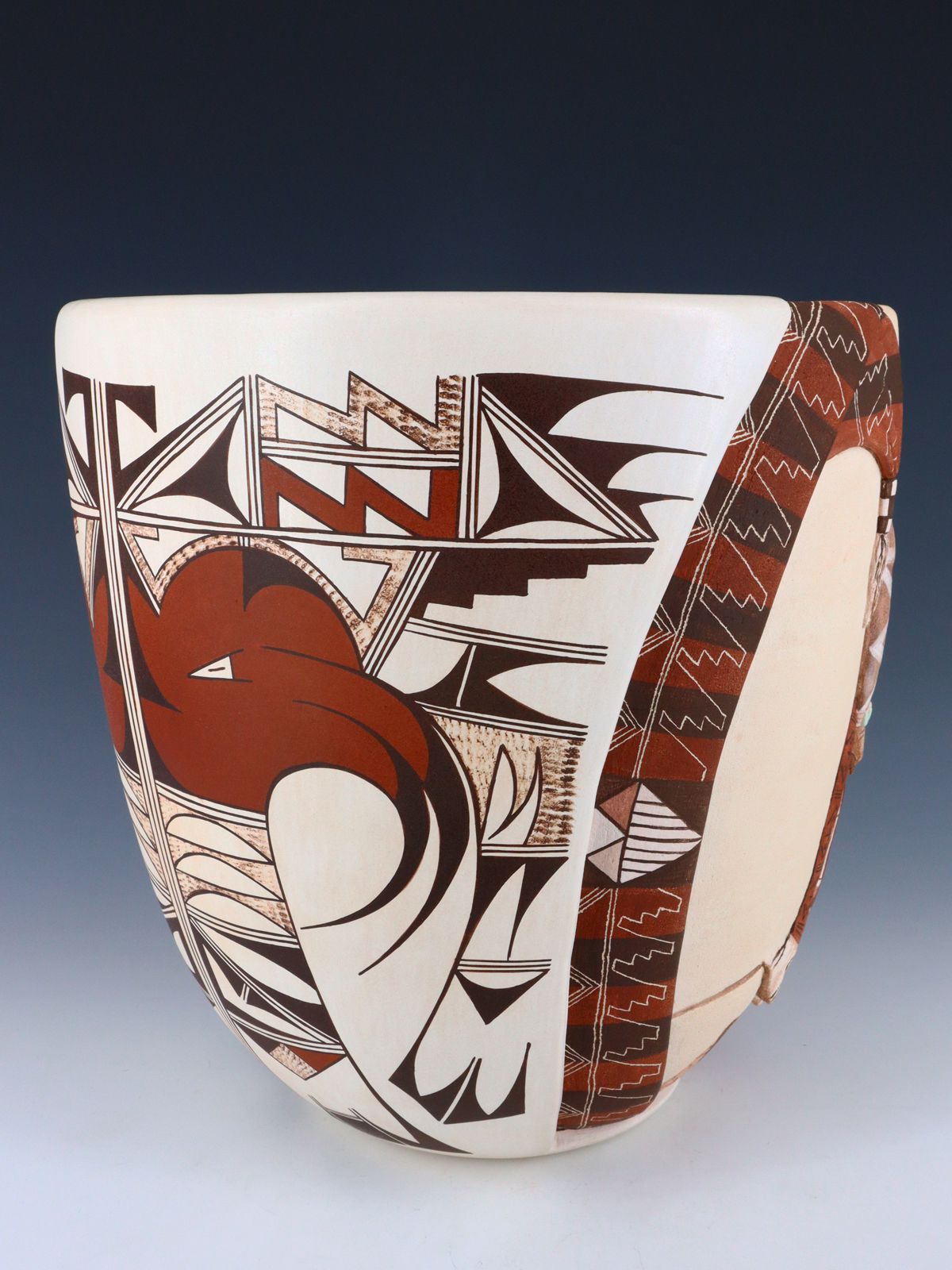 Navajo and Hopi Collaborative Hand Coiled Pottery Jar