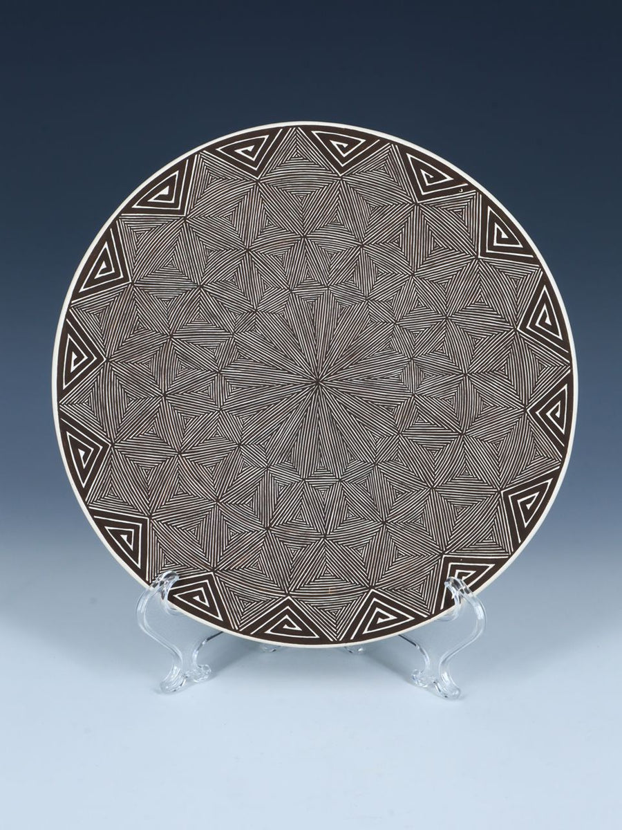 Hand Made Acoma Pueblo Fine Line Pottery Plate – PuebloDirect.com
