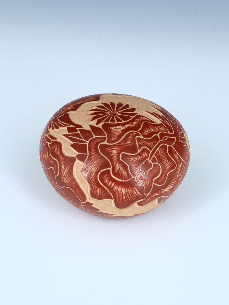 Santa Clara Hand Coiled Red Clay Pottery Seed Pot - PuebloDirect.com