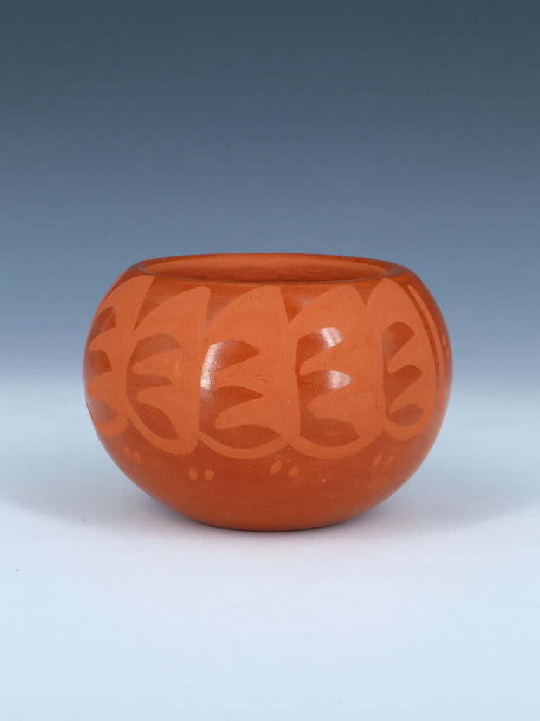 Santa Clara Pueblo Hand Coiled Red Pottery Bowl - PuebloDirect.com
