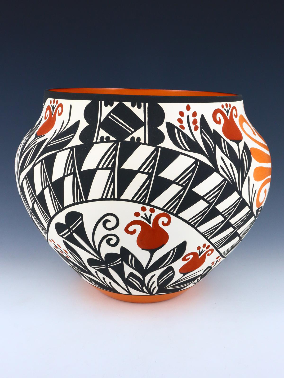 Acoma Pueblo Bol de poterie de perroquet peint à la main