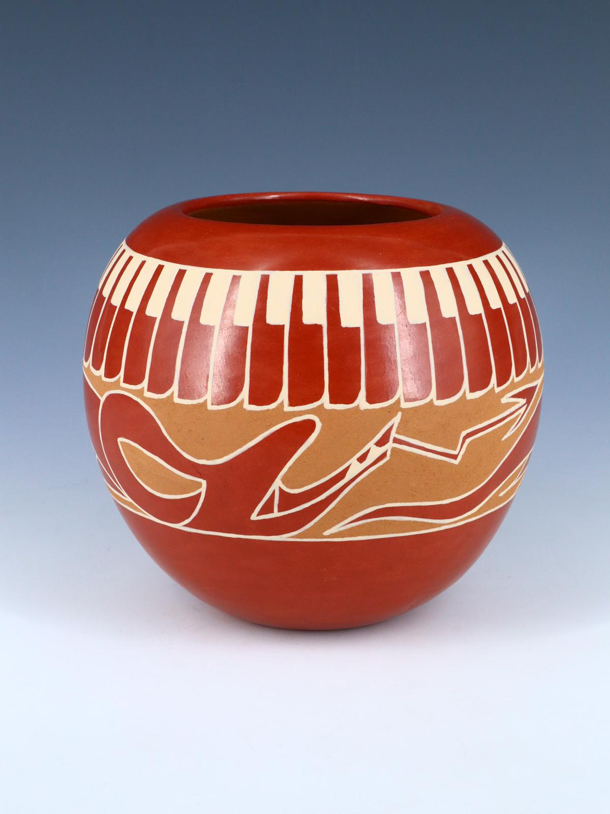 Santa Clara Pueblo Hand Coiled Red Pottery Bowl - PuebloDirect.com
