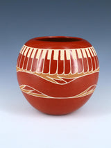 Santa Clara Pueblo Hand Coiled Red Pottery Bowl - PuebloDirect.com