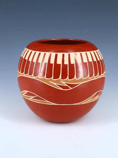 Santa Clara Pueblo Hand Coiled Red Pottery Bowl - PuebloDirect.com