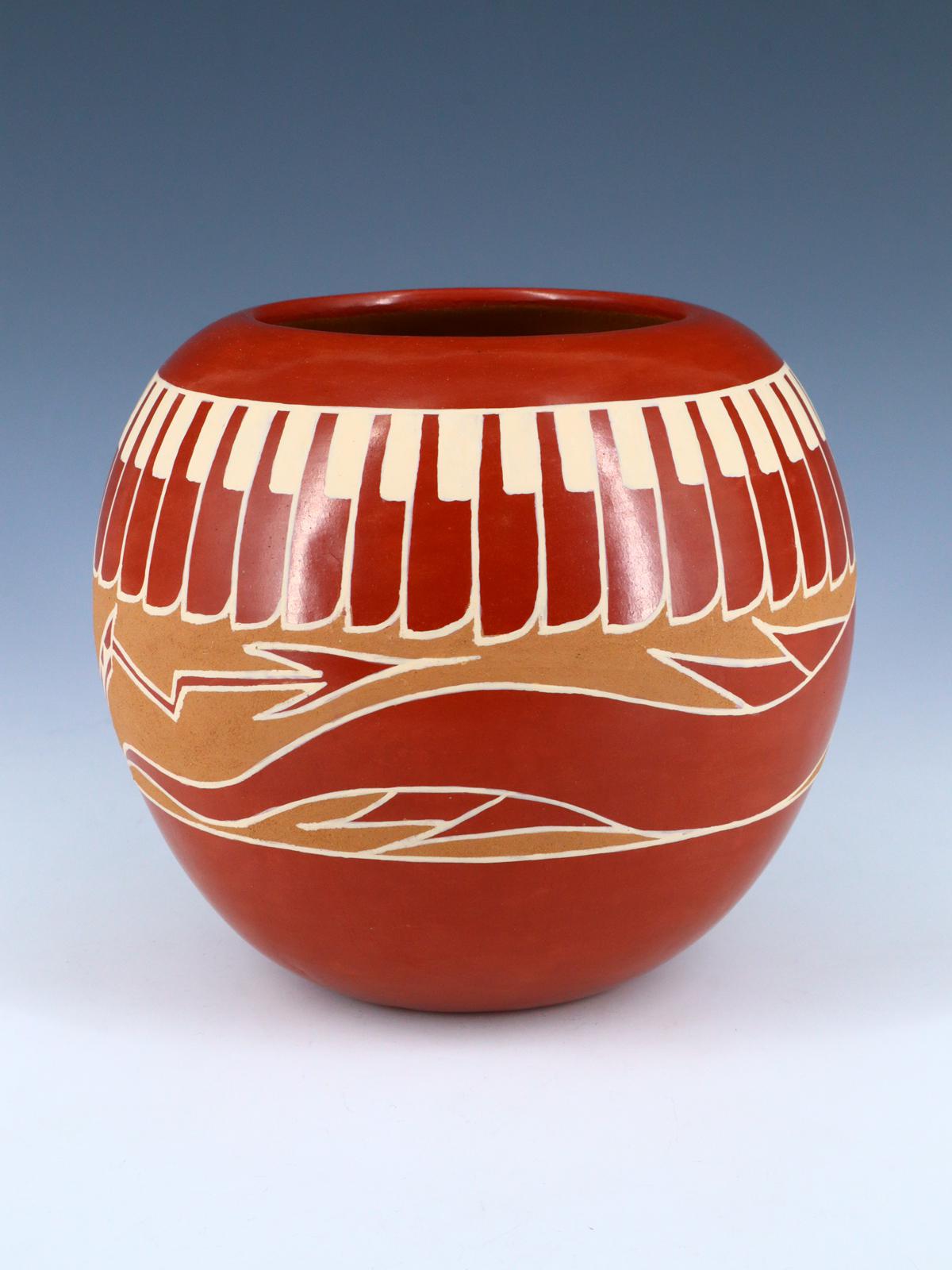 Santa Clara Pueblo Hand Coiled Red Pottery Bowl - PuebloDirect.com