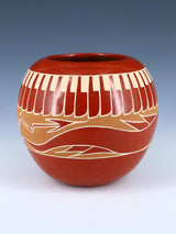 Santa Clara Pueblo Hand Coiled Red Pottery Bowl - PuebloDirect.com