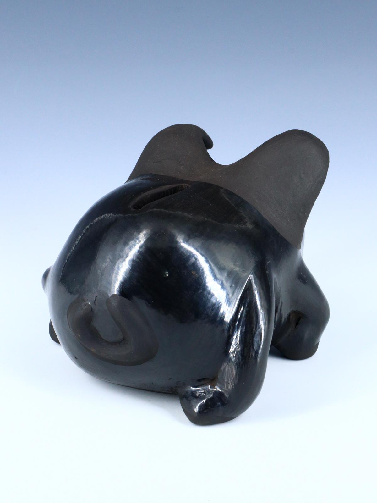 Santa Clara Pueblo Black Pottery Pig Figurine