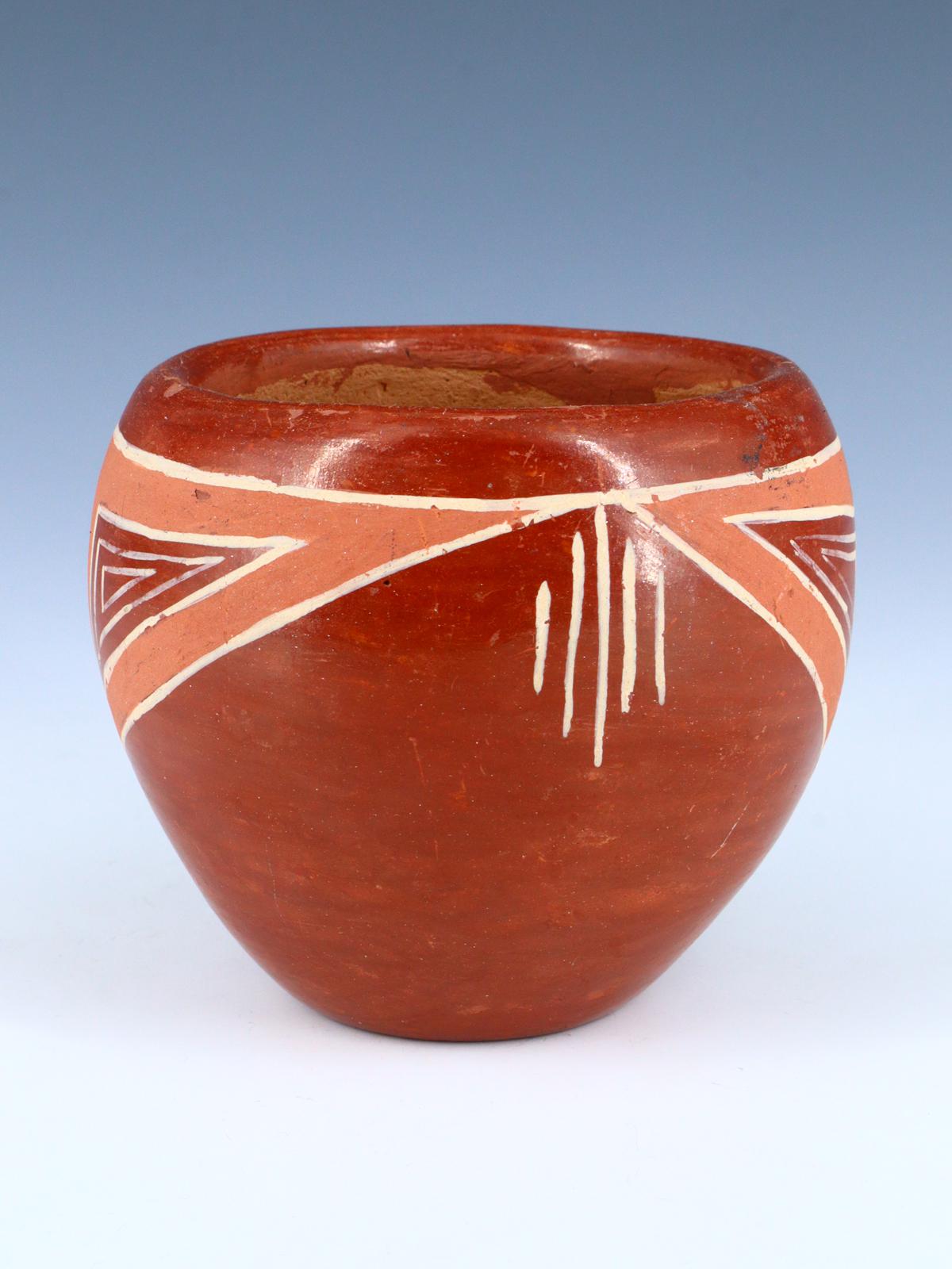 Vintage Santa Clara Pueblo Hand Coiled Red Clay Pottery