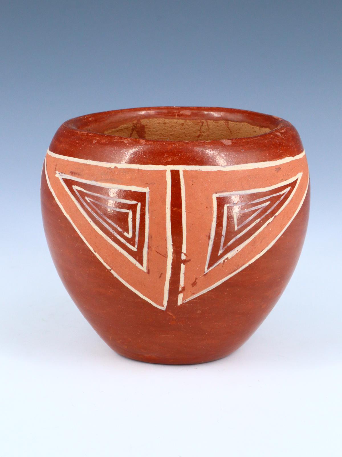 Vintage Santa Clara Pueblo Hand Coiled Red Clay Pottery