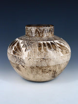 Etched Horsehair Acoma Pueblo Pottery Vase