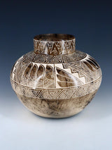 Etched Horsehair Acoma Pueblo Pottery Vase