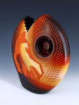 Laguna Pueblo Etched End of the Trail Pillow Pot