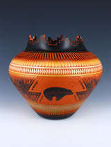 Bol de poterie d’ours de médecine gravé Acoma Pueblo