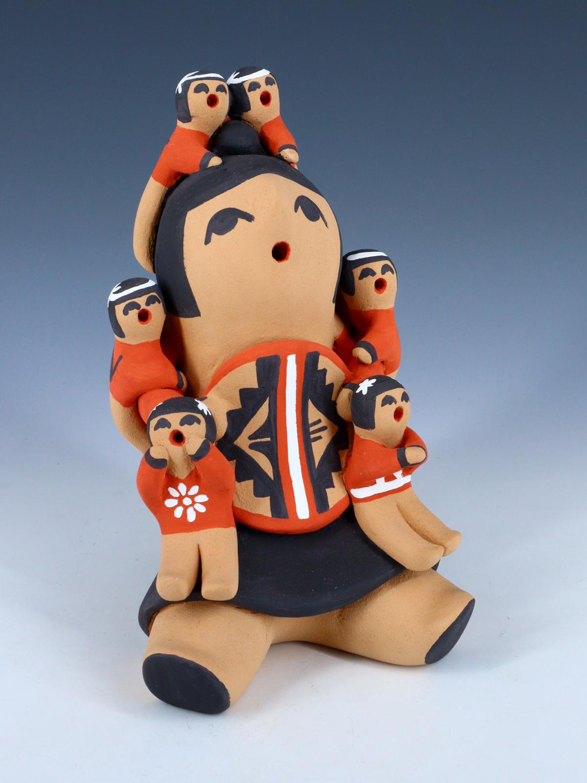 Jemez Pueblo Pottery Six Baby Storyteller Figurine - PuebloDirect.com