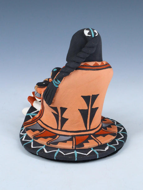 Jemez Pueblo Pottery Two Baby Storyteller - PuebloDirect.com