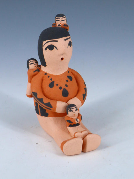 Jemez Pueblo Pottery Three Baby Storyteller Doll - PuebloDirect.com