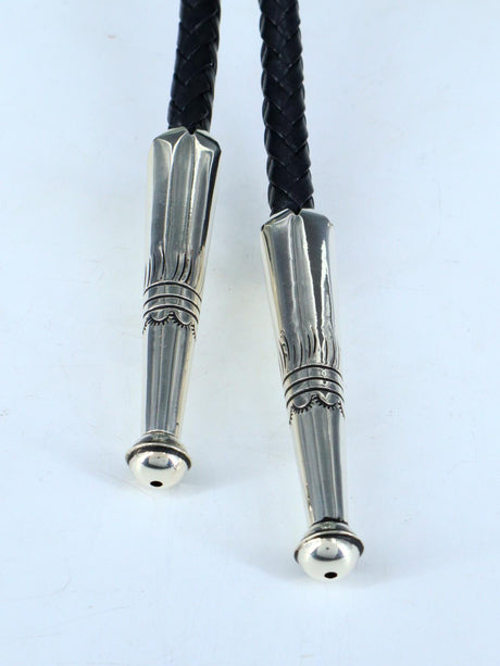 Native American Indian Sterling Silver Turquoise Bolo Tie - PuebloDirect.com