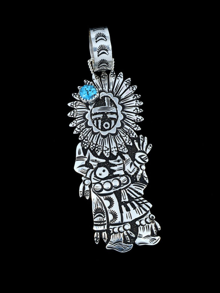 Native American Sterling Silver Overlay Sunface Pendant - PuebloDirect.com