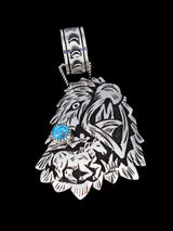 Native American Sterling Silver Turquoise Eagle Pendant - PuebloDirect.com