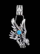 Native American Sterling Silver Turquoise Eagle Pendant