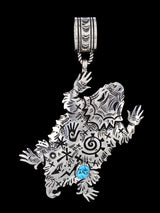 Native American Sterling Silver Overlay Horned Toad Pendant