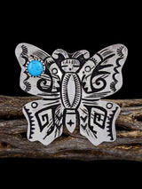 Adjustable Sterling Silver Overlay Turquoise Butterfly Ring - PuebloDirect.com