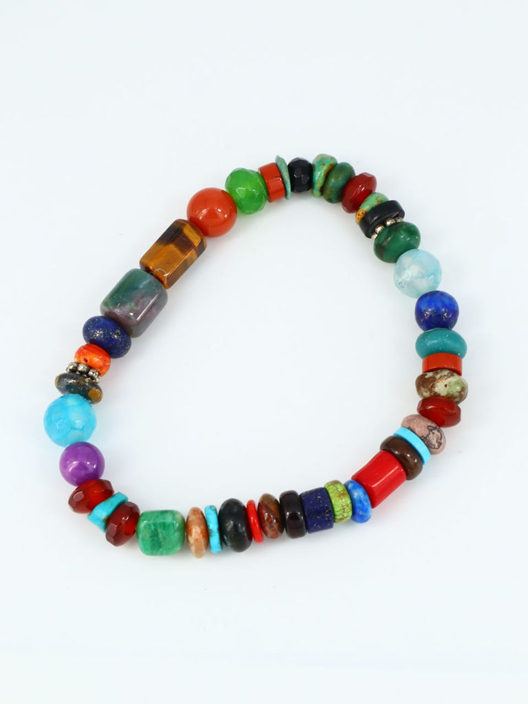 Native American Jewelry Turquoise Stretch Bracelet - PuebloDirect.com