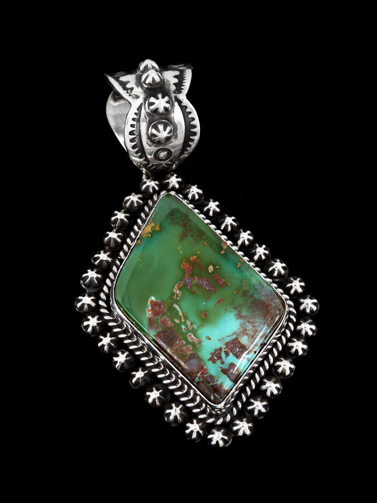 Native American Sterling Silver Natural High Grade Royston Turquoise Pendant - PuebloDirect.com