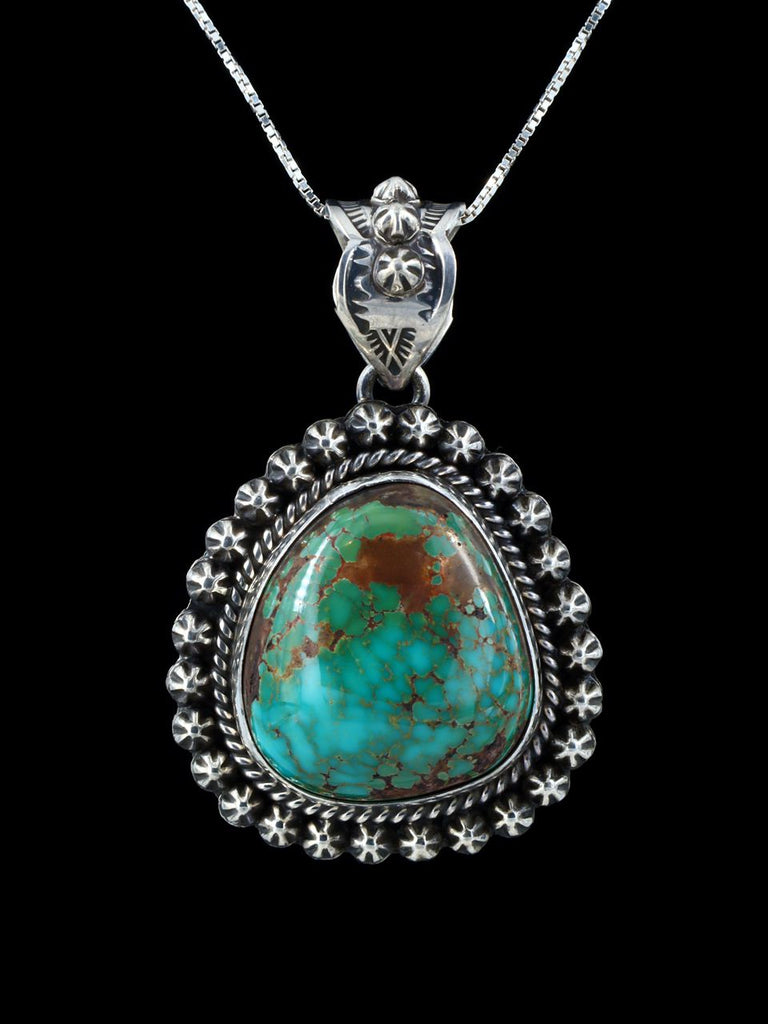 Native American Sterling Silver Natural Royston Turquoise Pendant - PuebloDirect.com