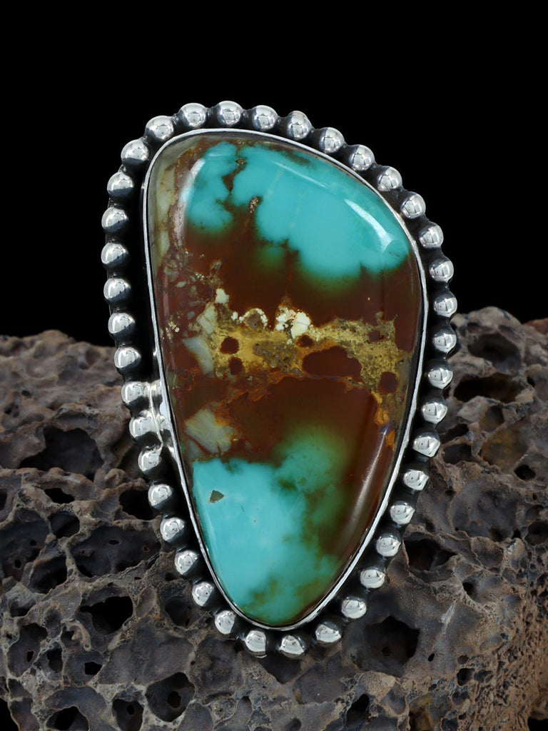 Natural Royston Turquoise Sterling Silver Ring Size 9.5 - PuebloDirect.com