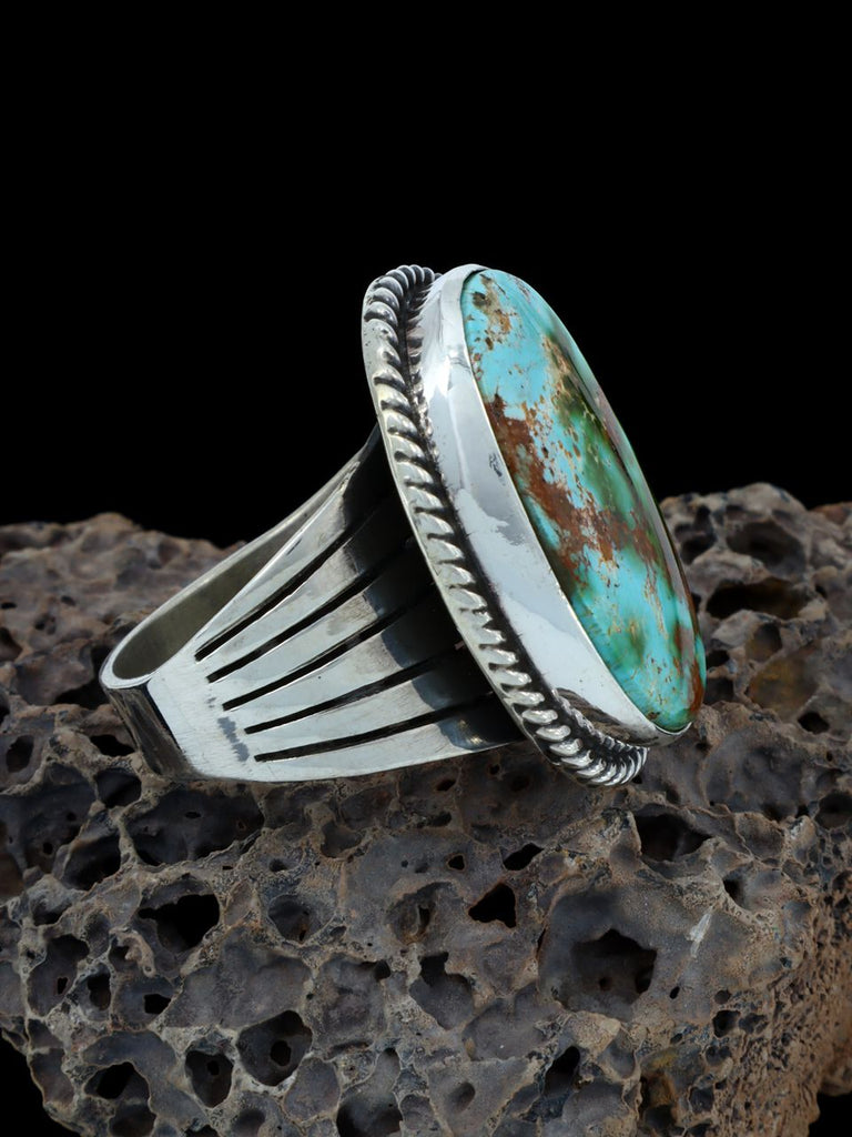 Natural Royston Turquoise Sterling Silver Ring Size 12 - PuebloDirect.com