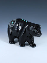 San Juan Pueblo Black Pottery Bear - PuebloDirect.com