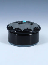 San Juan Pueblo Black Pottery Turtle Jewelry Box - PuebloDirect.com