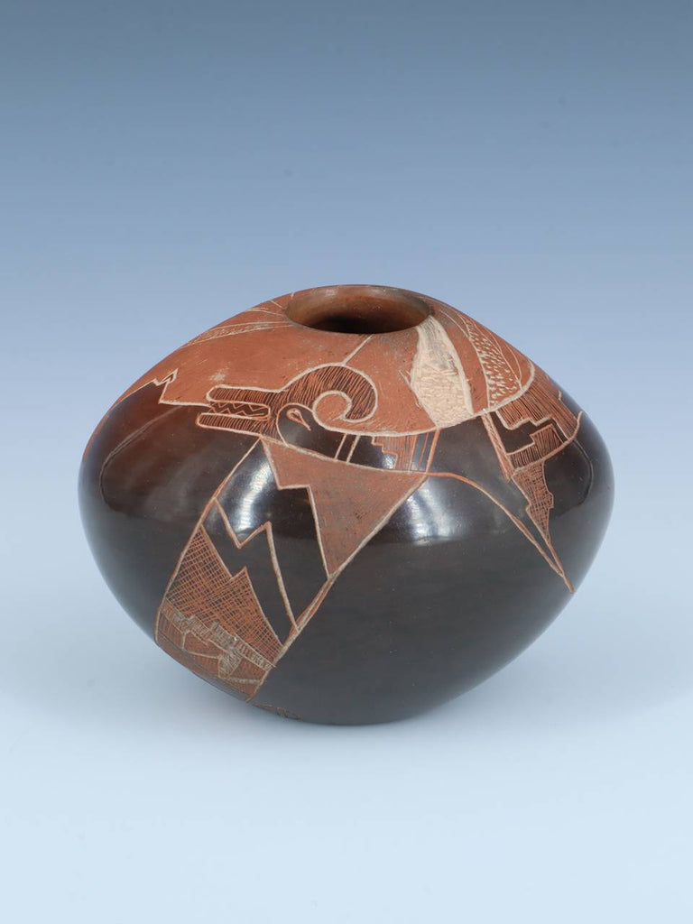 Santa Clara Pueblo Hand Coiled Etched Pottery - PuebloDirect.com
