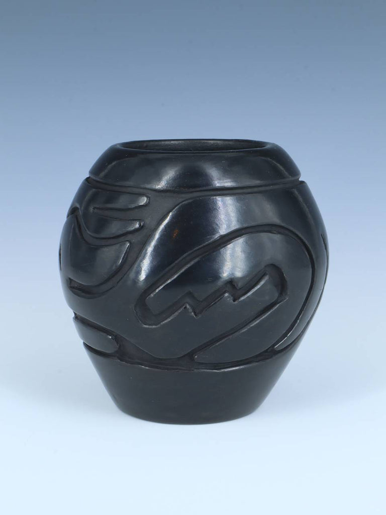 Santa Clara Pueblo Hand Coiled Black Clay Pottery - PuebloDirect.com