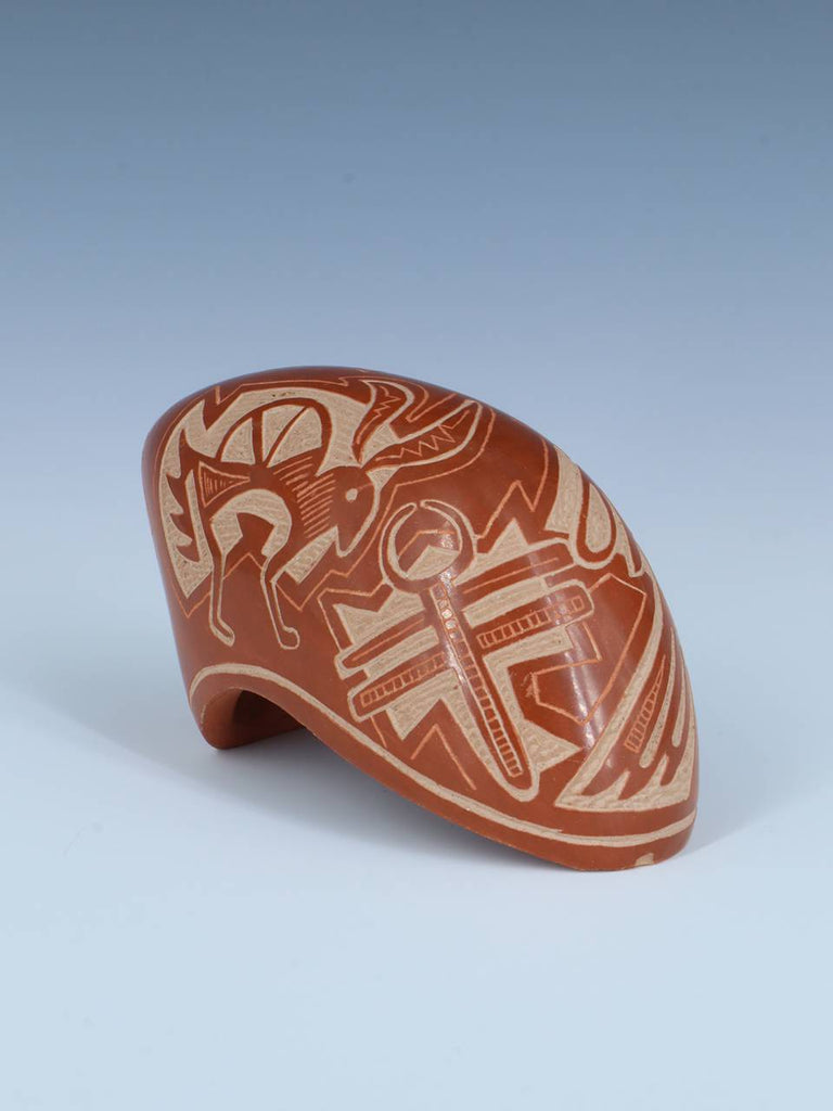 Vintage Etched Santa Clara Pueblo Pottery Bear - PuebloDirect.com