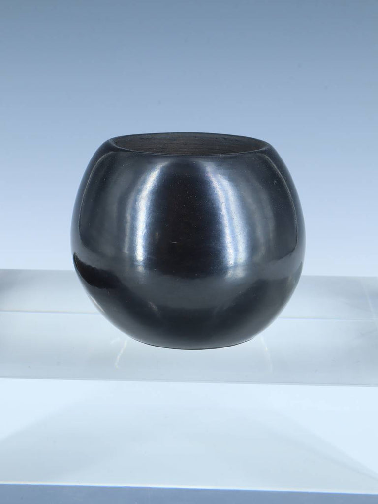 Santa Clara Black Pottery Hand Coiled Bowl - PuebloDirect.com