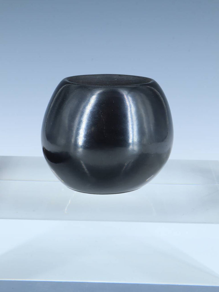 Santa Clara Black Pottery Hand Coiled Bowl - PuebloDirect.com