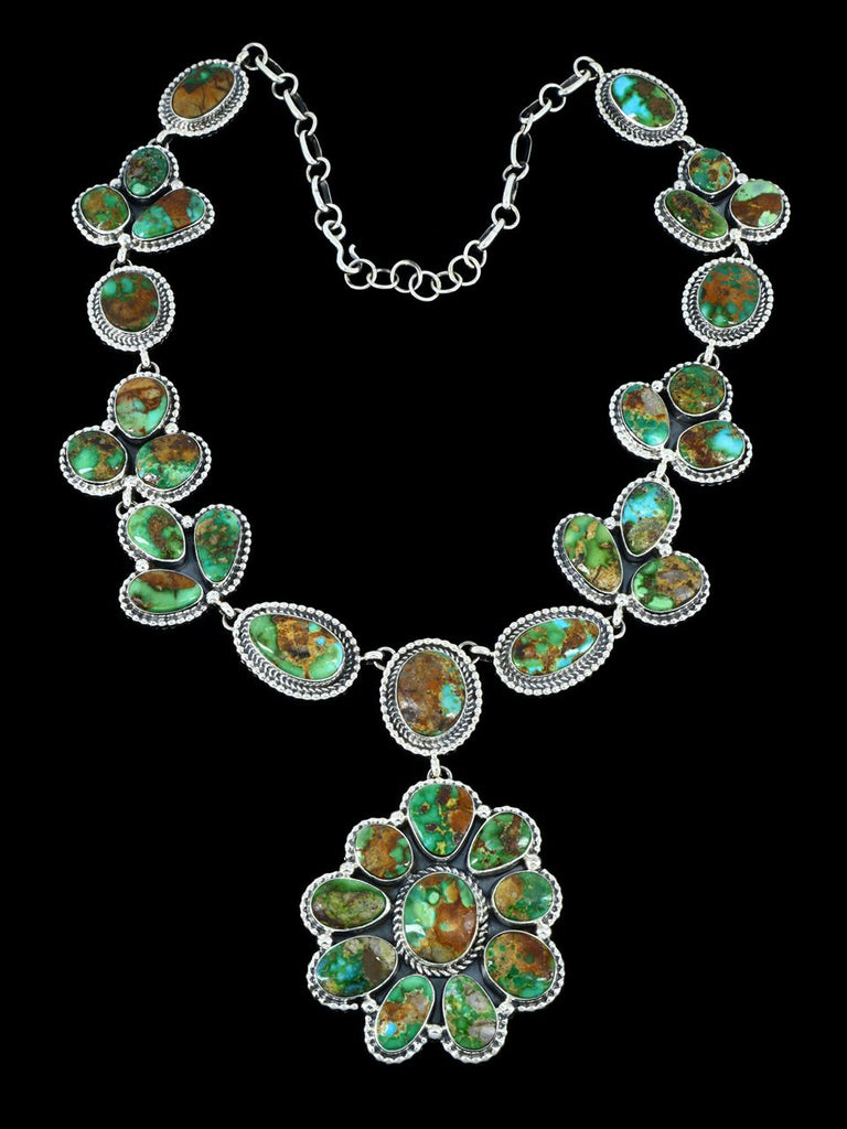 Native American Sterling Silver Sonoran Gold Turquoise Necklace - PuebloDirect.com