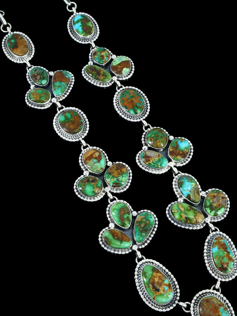 Native American Sterling Silver Sonoran Gold Turquoise Necklace - PuebloDirect.com