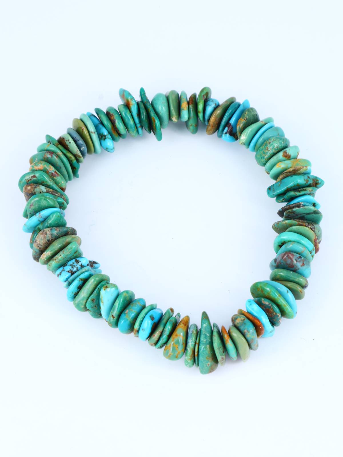 Navajo Turquoise Stretch Bracelet - PuebloDirect.com
