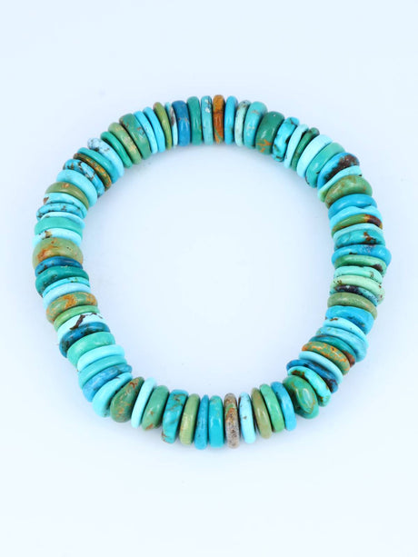 Navajo Turquoise Stretch Bracelet - PuebloDirect.com