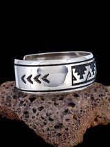 Native American Sterling Silver Overlay Cuff Bracelet