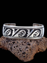 Native American Sterling Silver Overlay Cuff Bracelet