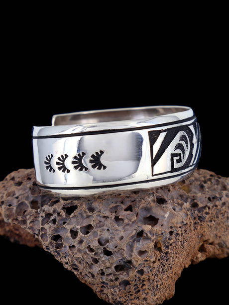 Bracelet de manchette superposé en argent sterling amérindien